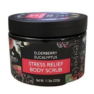 Nature's Beauty Elderberry Eucalyptus Stress Relief Body Sugar Scrub 11.3 Oz NEW